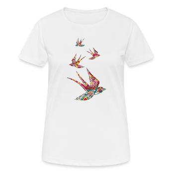 Hirondelle, oiseau, animal, cadeau, idée cadeau - T-shirt respirant Femme - blanc - Devant - AI Model Female 172 dark (172cm)