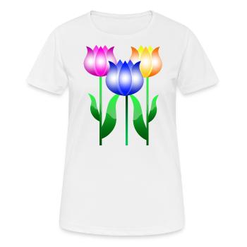 Tulpenblumen - Frauen T-Shirt atmungsaktiv - Weiß - Vorne - AI Model Female 172 dark (172cm)