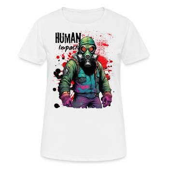 Human Impact - Frauen T-Shirt atmungsaktiv - Weiß - Vorne - AI Model Female 172 dark (172cm)