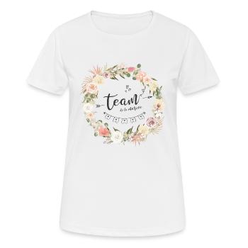 T-shirt EVJF Couronne fleur bohème Team mariée - T-shirt respirant Femme - blanc - Devant - AI Model Female 172 dark (172cm)