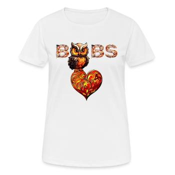 Owl Loves Boobs - Women's Breathable T-Shirt - white - Front - AI Model Female 172 dark (172cm)