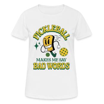 Le pickleball drôle me fait dire de gros mots pickleball - T-shirt respirant Femme - blanc - Devant - AI Model Female 172 dark (172cm)