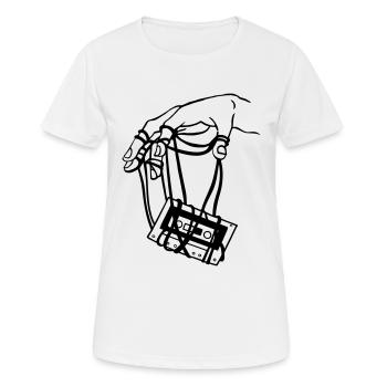 hand & tape - Frauen T-Shirt atmungsaktiv - Weiß - Vorne - AI Model Female 172 dark (172cm)