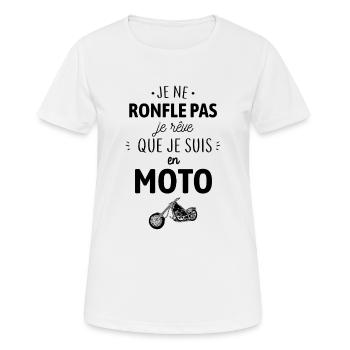 Je ne ronfle pas - T-shirt respirant Femme - blanc - Devant - AI Model Female 172 dark (172cm)