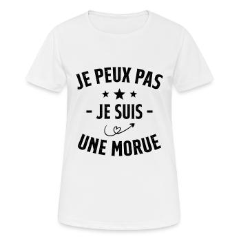 Je Peux Pas Je Suis Une Morue - T-shirt respirant Femme - blanc - Devant - AI Model Female 172 dark (172cm)