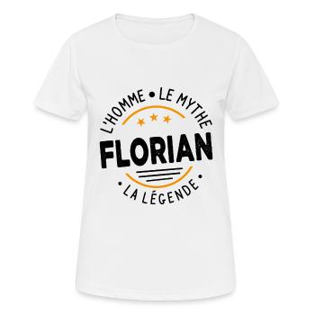 Florian L Homme Le Mythe La Légende - T-shirt respirant Femme - blanc - Devant - AI Model Female 172 dark (172cm)
