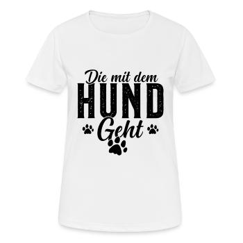 The one who walks with the dog Dogs Mom - Women's Breathable T-Shirt - white - Front - AI Model Female 172 dark (172cm)