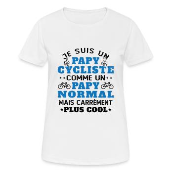 Papy Cycliste Cadeau Vélo Humor Grands-Parents - T-shirt respirant Femme - blanc - Devant - AI Model Female 172 dark (172cm)
