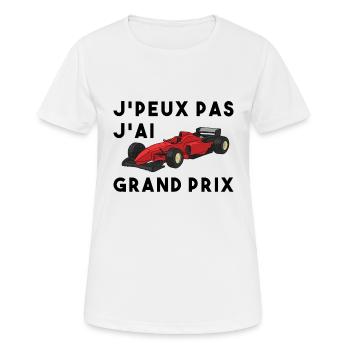 Je peux pas j ai grand prix - T-shirt respirant Femme - blanc - Devant - AI Model Female 172 dark (172cm)