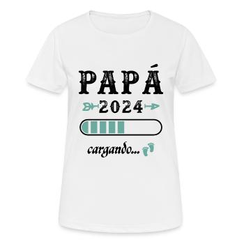 Papa 2024 Chargement Cadeau Futur Père - T-shirt respirant Femme - blanc - Devant - AI Model Female 172 dark (172cm)
