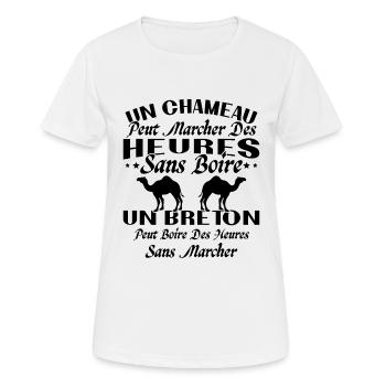 Bretonisch kann stundenlang trinken, ohne zu Fuß zu gehen - Frauen T-Shirt atmungsaktiv - Weiß - Vorne - AI Model Female 172 dark (172cm)