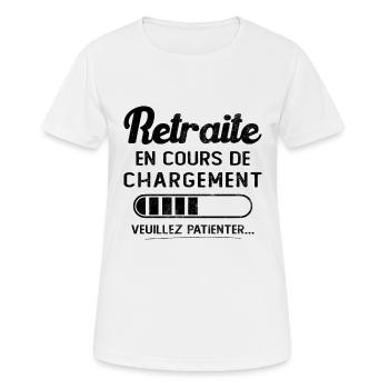 Retreat wird geladen, bitte warten - Frauen T-Shirt atmungsaktiv - Weiß - Vorne - AI Model Female 172 dark (172cm)