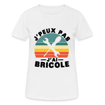 Je peux pas j'ai bricole Humour cadeau - T-shirt respirant Femme - blanc - Devant - AI Model Female 172 dark (172cm)