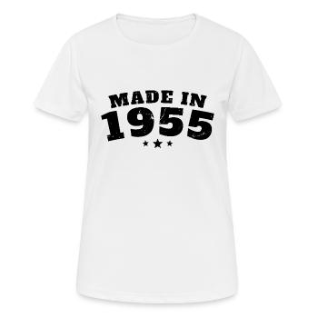 Hergestellt im Baujahr 1955 - Frauen T-Shirt atmungsaktiv - Weiß - Vorne - AI Model Female 172 dark (172cm)