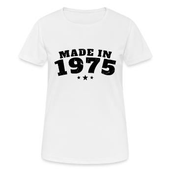 Baujahr 1975 - Frauen T-Shirt atmungsaktiv - Weiß - Vorne - AI Model Female 172 dark (172cm)