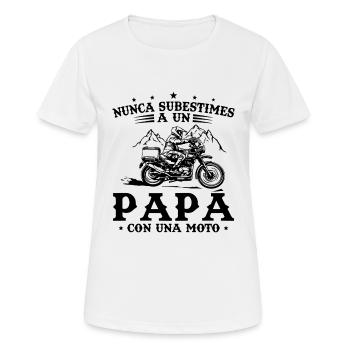 Un pape avec une moto pour la fête des pères - T-shirt respirant Femme - blanc - Devant - AI Model Female 172 dark (172cm)
