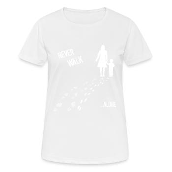 MUTTER & SOHN NEVER WALK ALONE - Frauen T-Shirt atmungsaktiv - Weiß - Vorne - AI Model Female 172 dark (172cm)