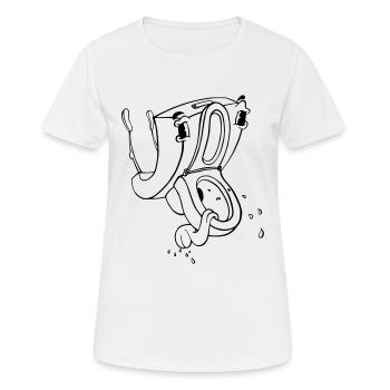 toilettes fou - T-shirt respirant Femme - blanc - Devant - AI Model Female 172 dark (172cm)