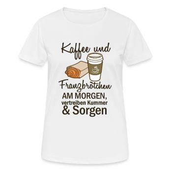 Café & Pain français (Noir) - T-shirt respirant Femme - blanc - Devant - AI Model Female 172 dark (172cm)