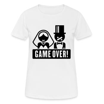 Game Over! (Fiancé / Marié / Mariage / Pansement) - T-shirt respirant Femme - blanc - Devant - AI Model Female 172 dark (172cm)