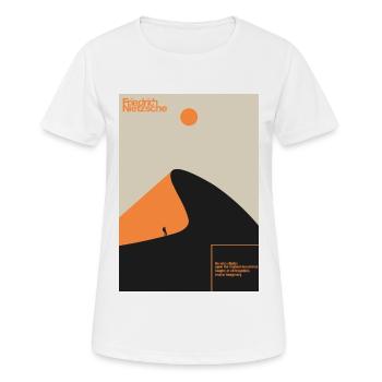 Friedrich Nietzsche Philosoph Autor Berühmt - Frauen T-Shirt atmungsaktiv - Weiß - Vorne - AI Model Female 172 dark (172cm)