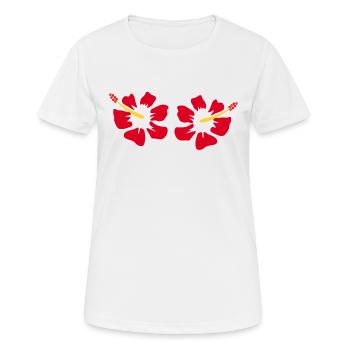 Blume rot rote Blumen rot rote Blumen Hibiskus - Frauen T-Shirt atmungsaktiv - Weiß - Vorne - AI Model Female 172 dark (172cm)
