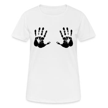 Mains - T-shirt respirant Femme - blanc - Devant - AI Model Female 172 dark (172cm)