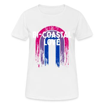 Bi-Coastal Love Bisexual Couples Bi Pride Lovers - Women's Breathable T-Shirt - white - Front - AI Model Female 172 dark (172cm)