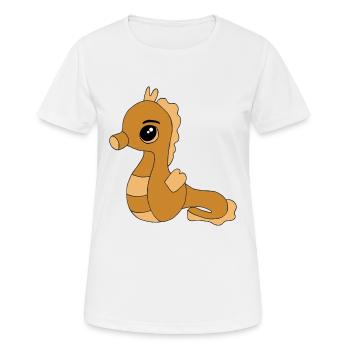 Knuffiges Seepferdchen - Frauen T-Shirt atmungsaktiv - Weiß - Vorne - AI Model Female 172 dark (172cm)