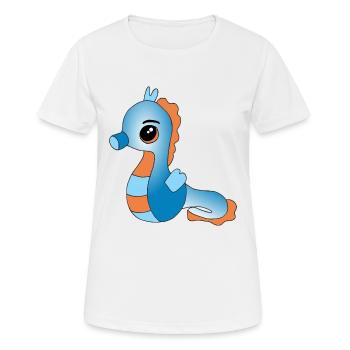 Knuffiges Seepferdchen - Frauen T-Shirt atmungsaktiv - Weiß - Vorne - AI Model Female 172 dark (172cm)