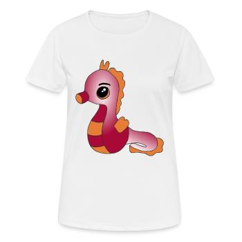 Knuffiges Seepferdchen - Frauen T-Shirt atmungsaktiv - Weiß - Vorne - AI Model Female 172 dark (172cm)