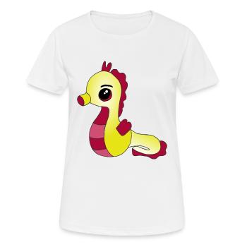 Knuffiges Seepferdchen - Frauen T-Shirt atmungsaktiv - Weiß - Vorne - AI Model Female 172 dark (172cm)
