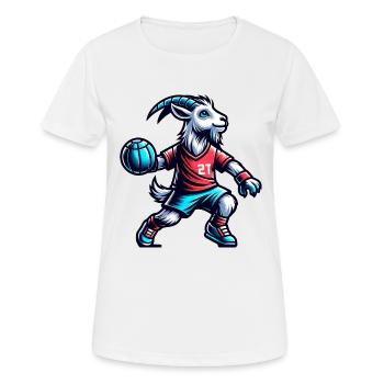 Goat Lovers and Handball Team Spirit - Women's Breathable T-Shirt - white - Front - AI Model Female 172 dark (172cm)