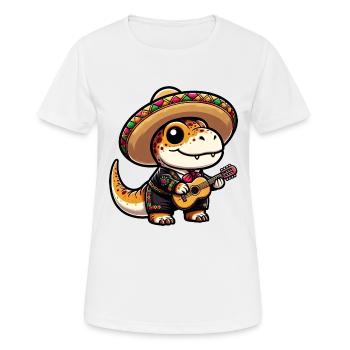 Fête du T-Rex Mariachi Cinco de Mayo - T-shirt respirant Femme - blanc - Devant - AI Model Female 172 dark (172cm)