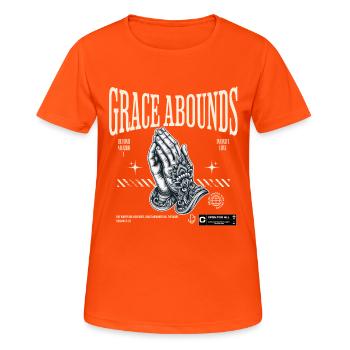 Göttlich Geliebt Gnade Glauben Beten - Frauen T-Shirt atmungsaktiv - Neonorange - Vorne - AI Model Female 172 dark (172cm)