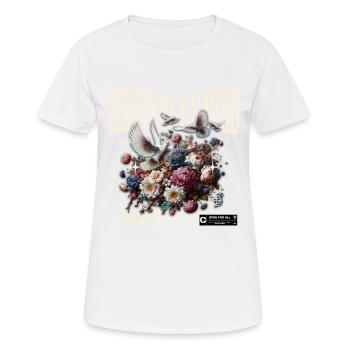 La foi céleste sauvée priant Jésus-Christ - T-shirt respirant Femme - blanc - Devant - AI Model Female 172 dark (172cm)
