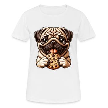 Drôle Carlin, Biscuits, Dessert, Dessert - T-shirt respirant Femme - blanc - Devant - AI Model Female 172 dark (172cm)