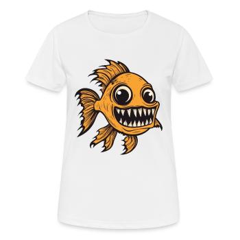 Goldfische Halloween Lustig Zombie - Frauen T-Shirt atmungsaktiv - Weiß - Vorne - AI Model Female 172 dark (172cm)