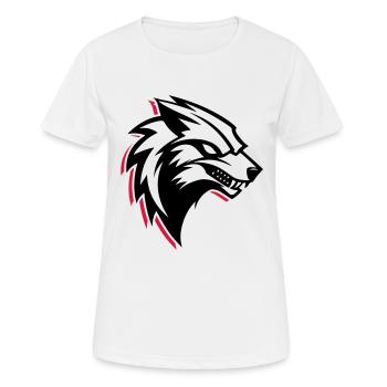 Logo du loup - T-shirt respirant Femme - blanc - Devant - AI Model Female 172 dark (172cm)