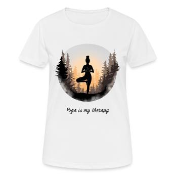 Yoga is my Therapy – Yoga & Meditation Forest - Women's Breathable T-Shirt - white - Front - AI Model Female 172 dark (172cm)