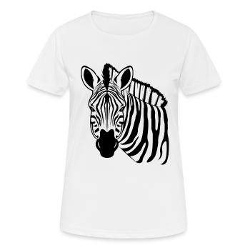 Zebra - Frauen T-Shirt atmungsaktiv - Weiß - Vorne - AI Model Female 172 dark (172cm)