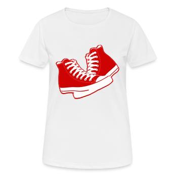 chaussures old school - T-shirt respirant Femme - blanc - Devant - AI Model Female 172 dark (172cm)