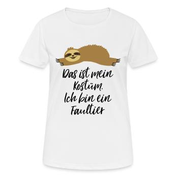 Faultier Kostüm - Frauen T-Shirt atmungsaktiv - Weiß - Vorne - AI Model Female 172 dark (172cm)