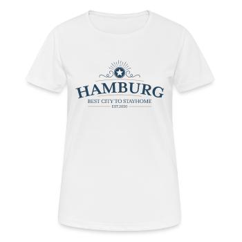 Hamburg - Frauen T-Shirt atmungsaktiv - Weiß - Vorne - AI Model Female 172 dark (172cm)
