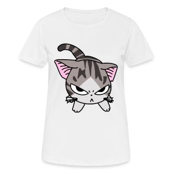 Chat anime mal - T-shirt respirant Femme - blanc - Devant - AI Model Female 172 dark (172cm)