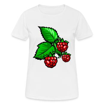 Himbeeren - Frauen T-Shirt atmungsaktiv - Weiß - Vorne - AI Model Female 172 dark (172cm)