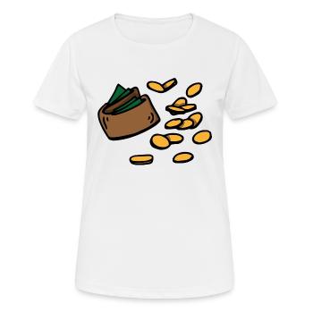 Portemonnaie Münzen Bargeld Geldbörse Geld Cash - Frauen T-Shirt atmungsaktiv - Weiß - Vorne - AI Model Female 172 dark (172cm)