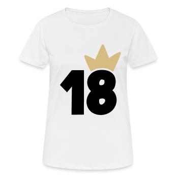 18 Krone Nummer 18 - Frauen T-Shirt atmungsaktiv - Weiß - Vorne - AI Model Female 172 dark (172cm)