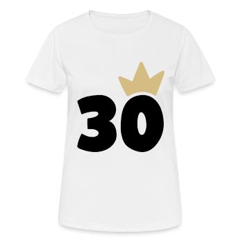 30 Krone Nummer 30 - Frauen T-Shirt atmungsaktiv - Weiß - Vorne - AI Model Female 172 dark (172cm)