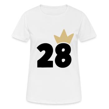28 Krone Nummer 28 - Frauen T-Shirt atmungsaktiv - Weiß - Vorne - AI Model Female 172 dark (172cm)